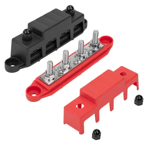 BLOC DISTRIBUTION BUSBAR ROUGE ET NOIR M8 300A