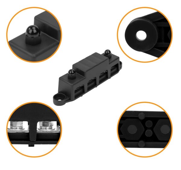 BLOC DISTRIBUTION BUSBAR ROUGE ET NOIR M8 300A – Image 4